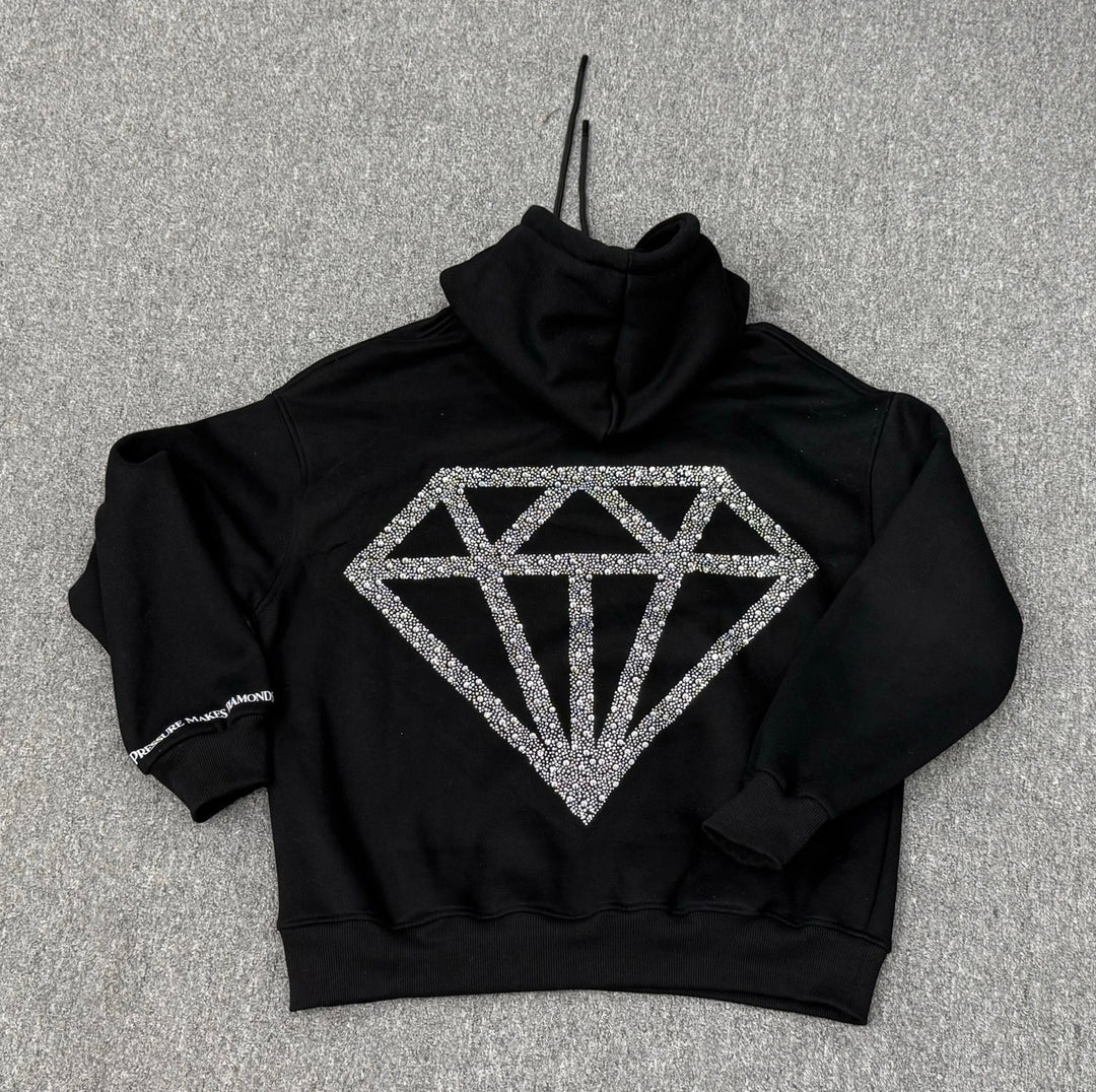 JDN “Pressure Makes Diamonds” Rhinestone Hoodie