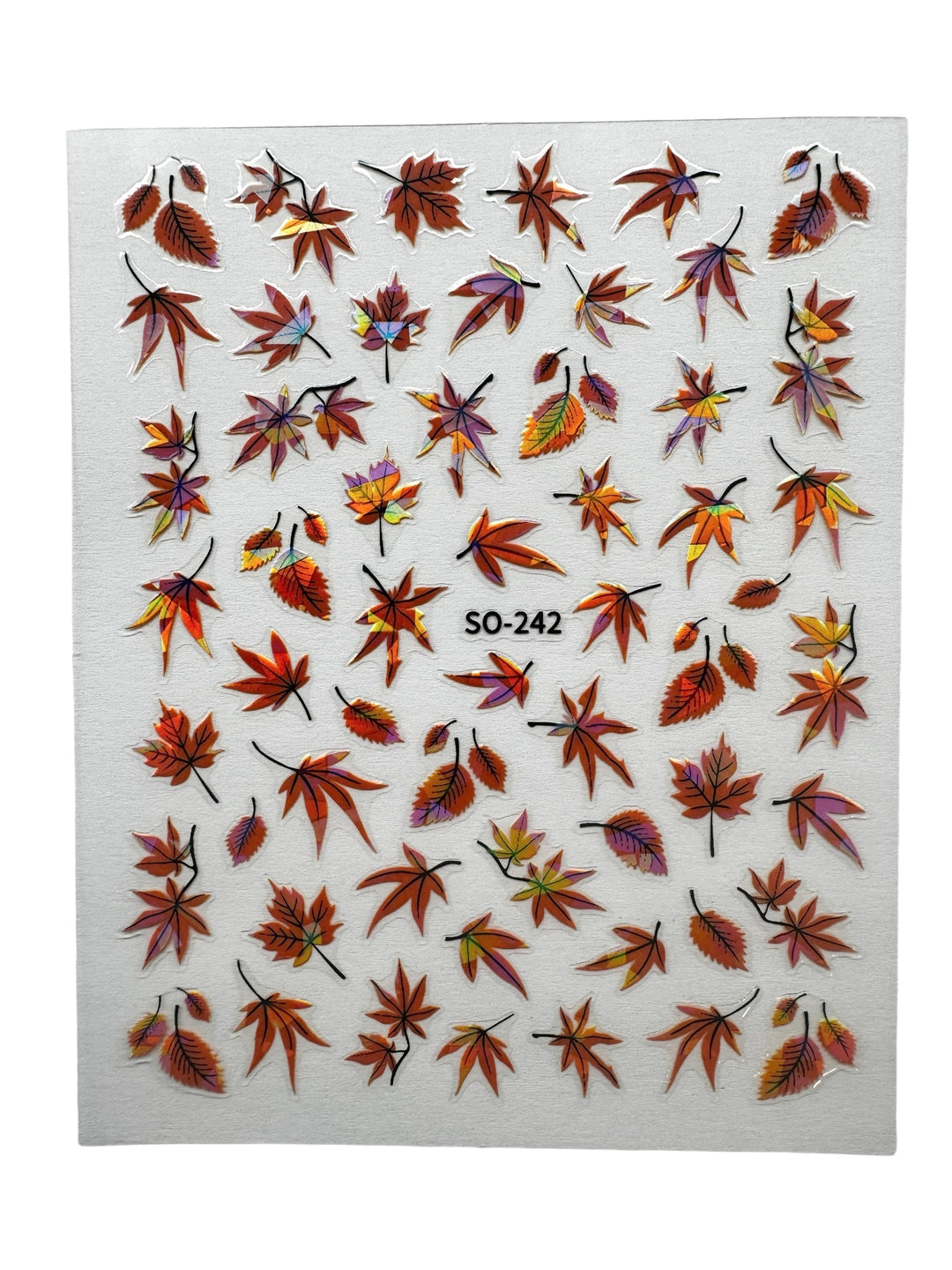 Holographic Fall Leaf Nail Stickers