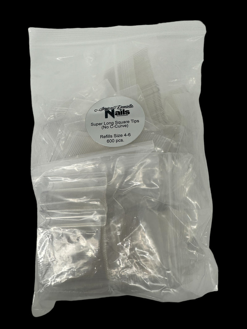 Super Long Square Nail Tips- Refill Bags