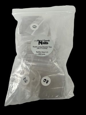 Super Long Square Nail Tips- Refill Bags