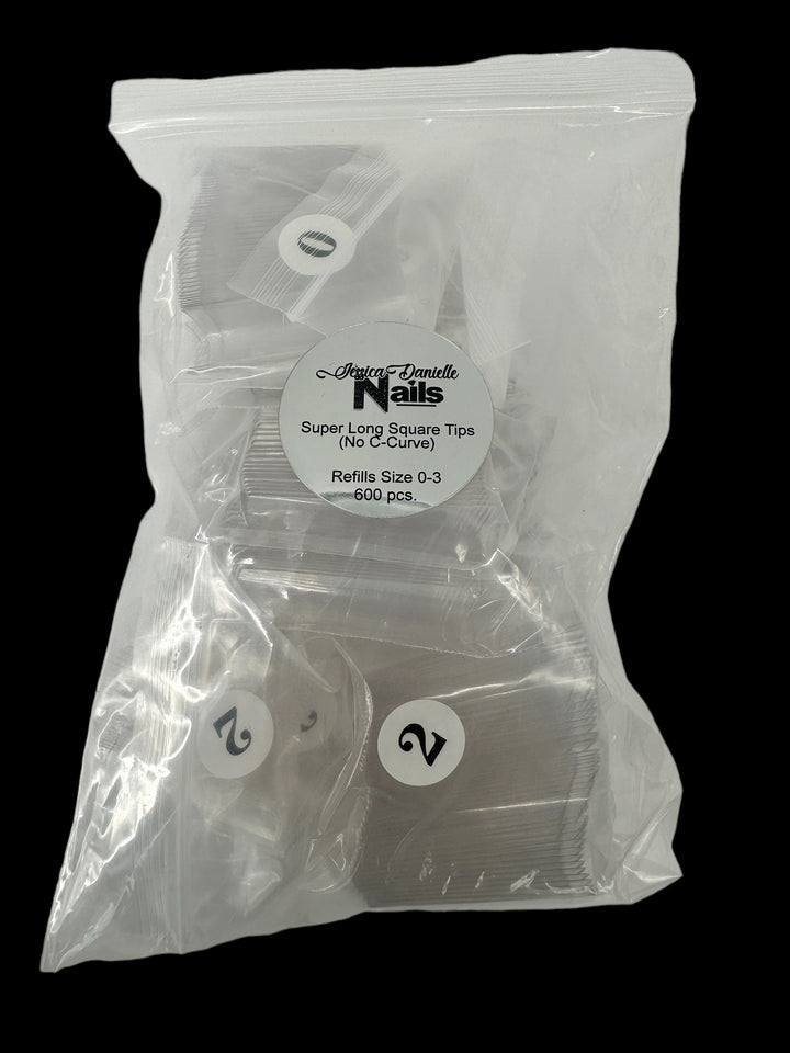 Super Long Square Nail Tips- Refill Bags